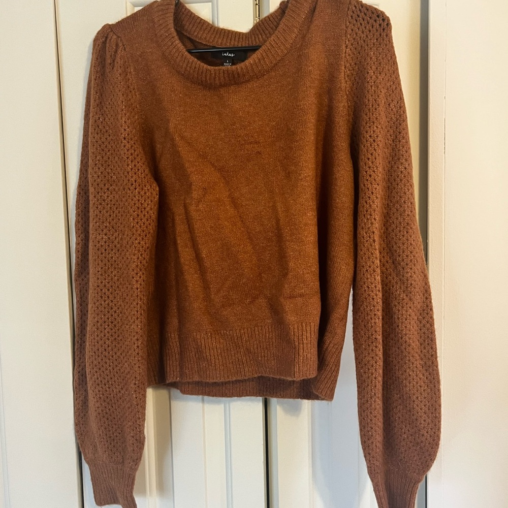 Lulu’s Rust Sweater with Balloon Sleeves— NWT— Size L